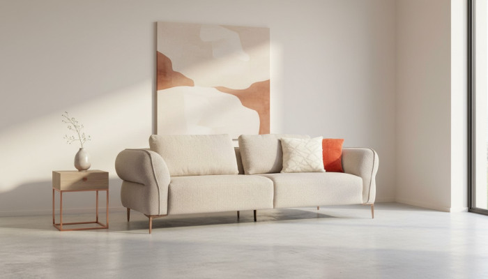 Canapé beige Salon Canapés Canapé Design Style moderne Canapés