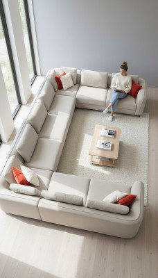 Canapé en forme de U luxe coin de salon canapé beige canapé rembourré design style moderne