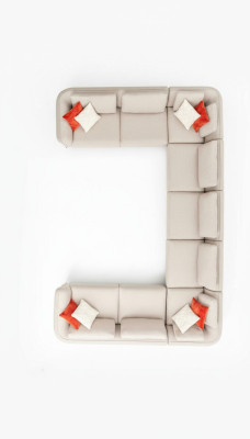 Canapé en forme de U luxe coin de salon canapé beige canapé rembourré design style moderne