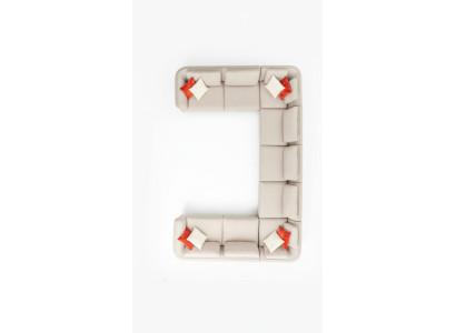 Canapé en forme de U luxe coin de salon canapé beige canapé rembourré design style moderne