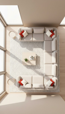 Canapé en U Salle de séjour Canapé d'angle Beige Canapé rembourré Design Moderne