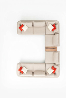 Canapé beige Salon Canapé rembourré Design Moderne Canapé d'angle U-forme nouveau