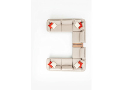 Canapé beige Salon Canapé rembourré Design Moderne Canapé d'angle U-forme nouveau