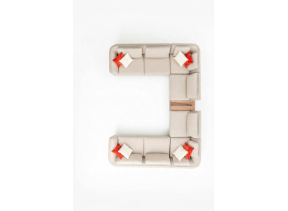 Canapé beige Salon Canapé rembourré Design Moderne Canapé d'angle U-forme nouveau