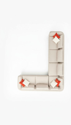 Canapé d'angle Canapé en forme de L Design Moderne Luxueux Salon Beige Canapé