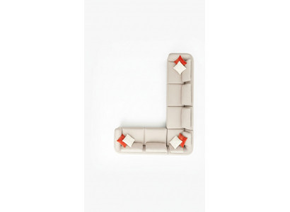 Canapé d'angle Canapé en forme de L Design Moderne Luxueux Salon Beige Canapé