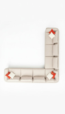 Canapé d'angle Canapé en forme de L Luxe Salon Beige Rembourrage Canapé Mobilier 402x402cm