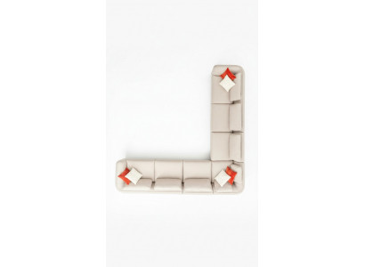 Canapé d'angle Canapé en forme de L Luxe Salon Beige Rembourrage Canapé Mobilier 402x402cm