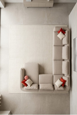 Canapé d'angle en forme de U Canapé rembourré Salon moderne de luxe Canapé d'angle paysage vivant