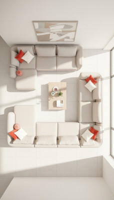Canapé d'angle Tissu pour meubles Rembourrage Canapés Salon Paysage vivant Tissu