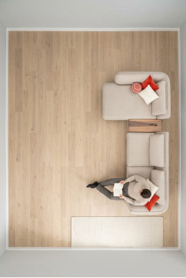 Canapé d'angle en forme de L 365x170 Beige Canapé Canapé d'angle en tissu de meubles de design