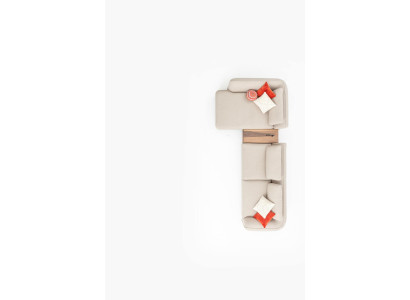 Canapé d'angle en forme de L 365x170 Beige Canapé Canapé d'angle en tissu de meubles de design