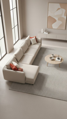 Canapé d'angle Beige de Luxe Salon Canapé Canapé en L moderne Design 420x170