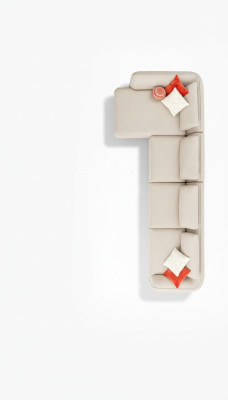 Canapé d'angle Beige de Luxe Salon Canapé Canapé en L moderne Design 420x170