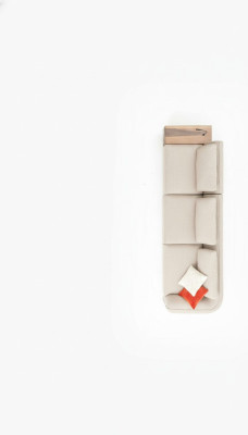 Canapé confortable 5 places de couleur beige simple et design moderne