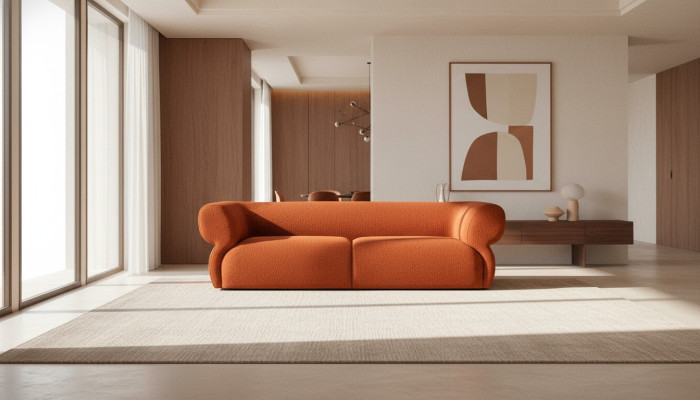 Canapé moderne 3 places Meuble de luxe Salon 250cm Canapé rembourré Design neuf