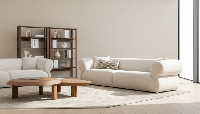 Canapé moderne 3 places Beige Canapés trois places grand 250cm Canapé Luxe Mobilier neuf