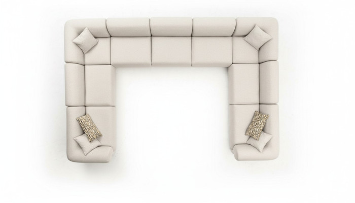 Canapé d'angle en forme de U de style salon de luxe moderne, canapé rembourré en textile
