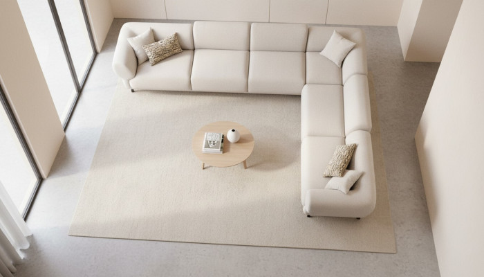 Canapé d'angle en L Beige Ensemble canapé Tissu Style 405x315 Canapé Sofa