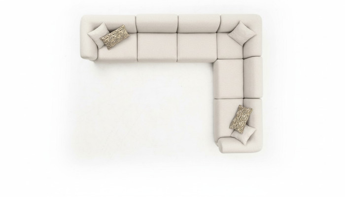 Canapé d'angle en L Beige Ensemble canapé Tissu Style 405x315 Canapé Sofa