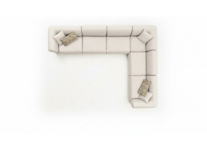 Canapé d'angle en L Beige Ensemble canapé Tissu Style 405x315 Canapé Sofa