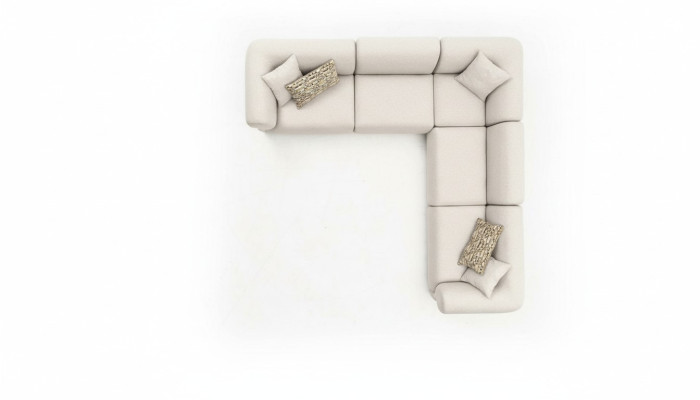 Canapé d'angle Beige Salon Canapé Canapé en forme de L Moderne Tissu Meubles