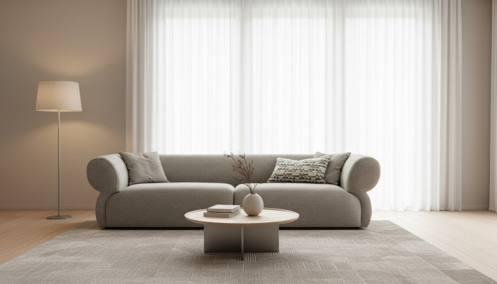 Canapé 3 places Beige Canapé de luxe Salon moderne Design Tissu d'ameublement nouveau