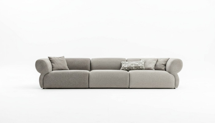 Grand canapé en tissu 5 places avec revêtement textile de qualité dans un style moderne
