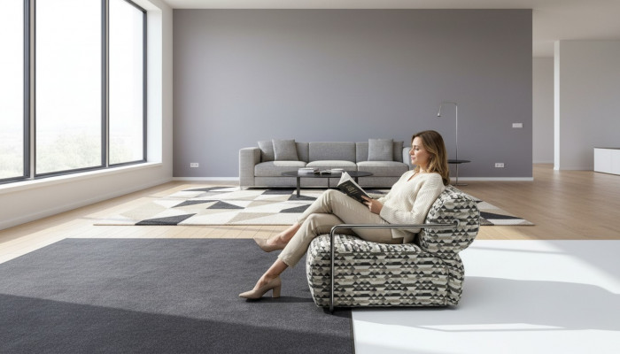 Fauteuil design moderne 1 place Salon Luxe Rembourrage en textile Meubles