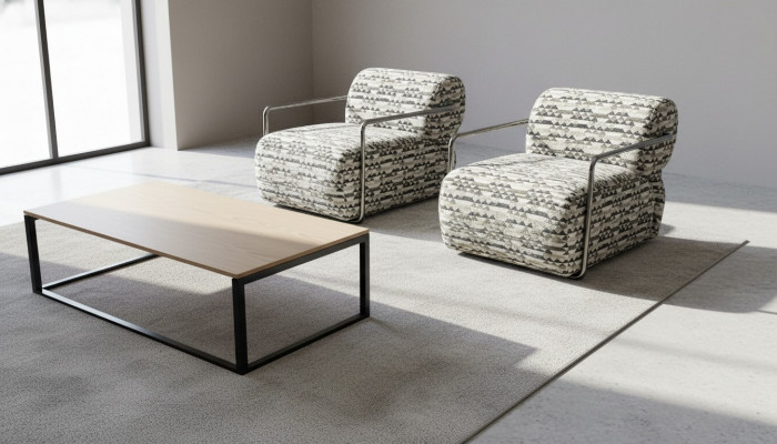 Fauteuil design moderne 1 place Salon Luxe Rembourrage en textile Meubles