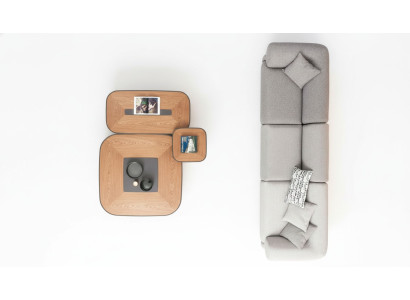 Canapé moderne gris cinq places pour le salon, meuble rembourré style canapé