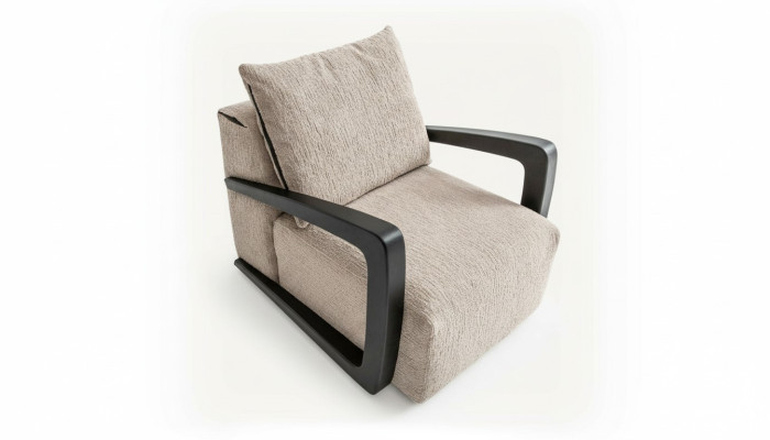 Siège rembourré 1 place en tissu de designer pour fauteuil style moderne de salon