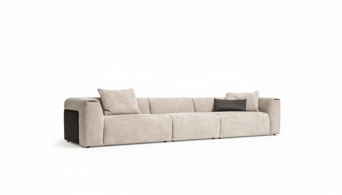 Canapé beige Salon Mobilier rembourré cinq places Designer Mobilier de luxe neuf