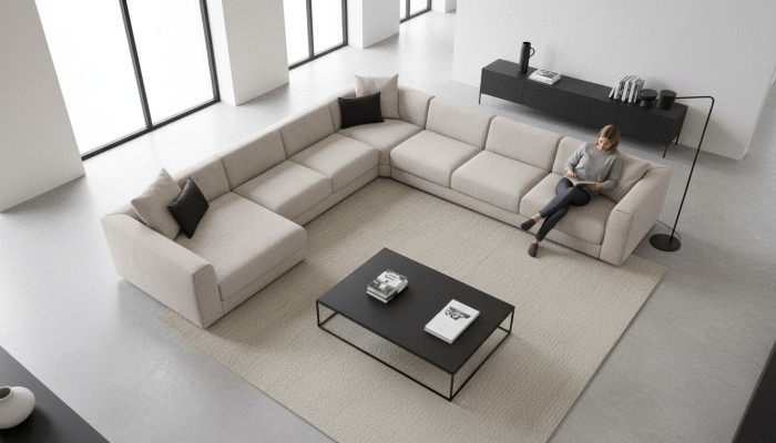 Canapé d'angle de luxe en forme de U Ensemble de salon Canapé rembourré pour salon moderne Nouveau