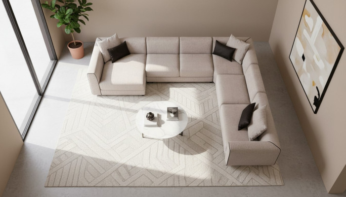 Canapé d'angle de luxe en forme de U Ensemble de salon Canapé rembourré pour salon moderne Nouveau