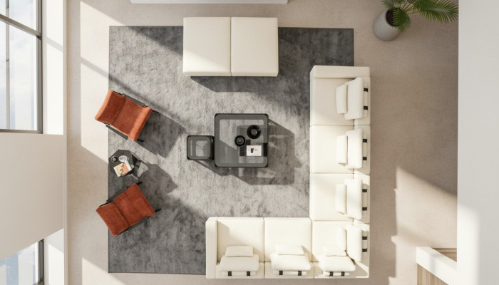 Ensemble de canapés en L Canapé rembourré design Fauteuil design Meubles rembourrés Canapé d'angle
