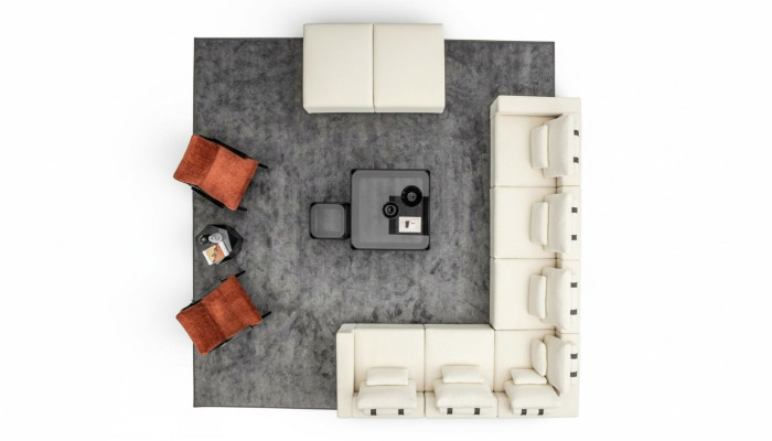 Ensemble de canapés en L Canapé rembourré design Fauteuil design Meubles rembourrés Canapé d'angle