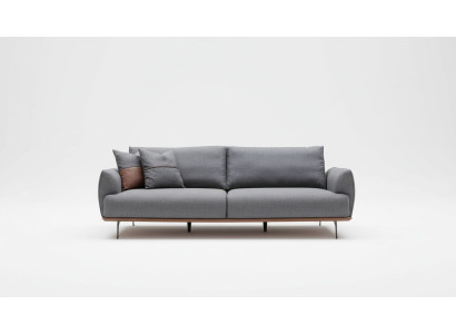 Canapé rembourré gris, moderne canapé en tissu pour salon trois places, nouveau luxe
