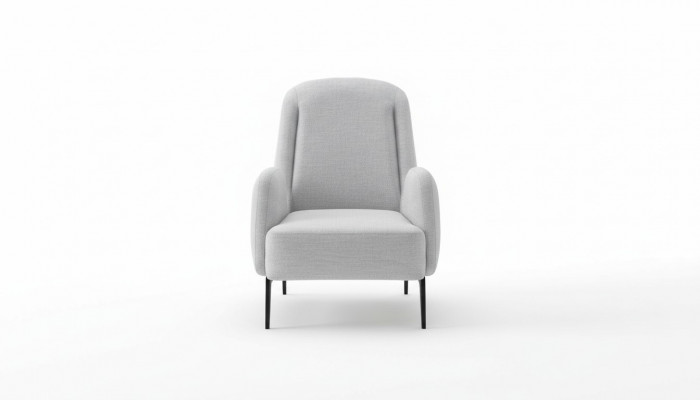 Designer Fauteuil Gris de Luxe 1 Place Fauteuil Rembourré Fauteuil Rembourré en Textile