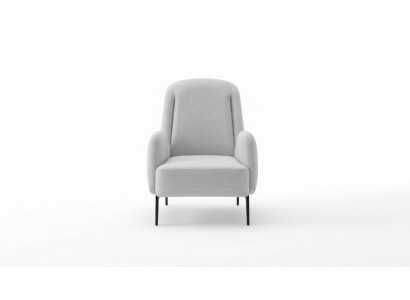 Designer Fauteuil Gris de Luxe 1 Place Fauteuil Rembourré Fauteuil Rembourré en Textile