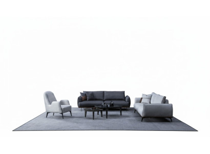 Ensemble canapé trois places design moderne ensemble fauteuil rembourré en textile