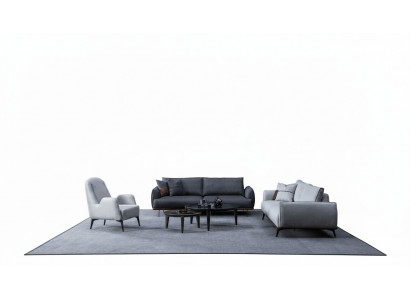 Ensemble canapé trois places design moderne ensemble fauteuil rembourré en textile