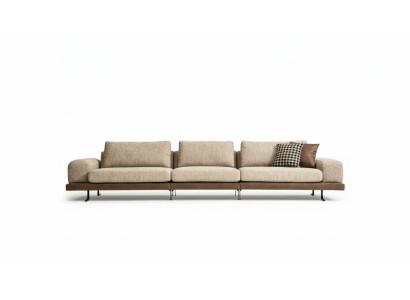 Canapé beige cinq places rembourré en tissu de canapé canapé mobilier de salon de meubles de siège