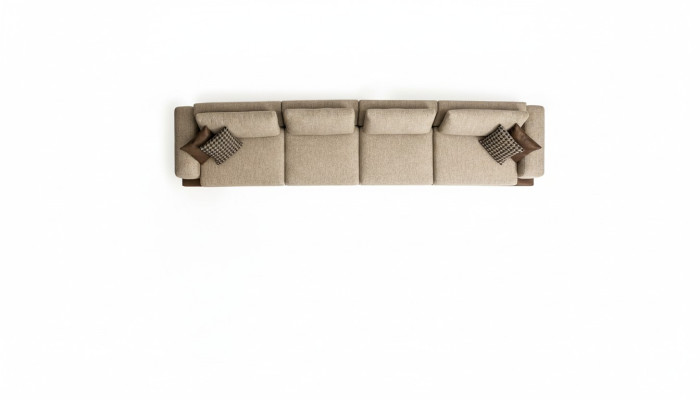 Grand canapé beige Mobilier rembourré Ensemble de sièges design à six places Textile