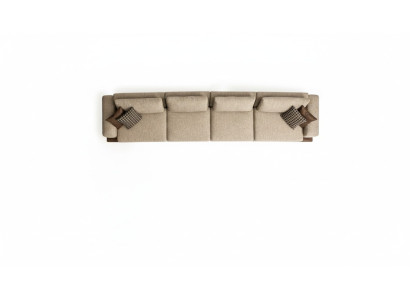Grand canapé beige Mobilier rembourré Ensemble de sièges design à six places Textile