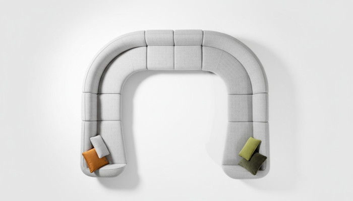 Villas Sofa Canapé d'angle Canapé en L-forme Design Canapé rembourré Style Textile Paysage de vie Gris