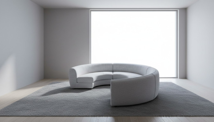 Canapé en forme de U arrondi, design de luxe, salon, suite de détente du canapé.