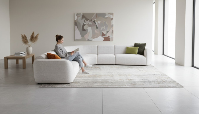 Ensemble de canapé d'angle moderne Designer L-forme Canapé Canapé Mobilier de salon
