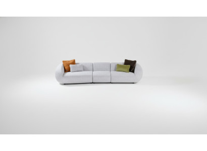 Canapé gris de luxe cinq places pour salon de designer Canapés Rembourrage