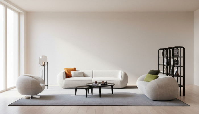 Ensemble de canapés Trois places Fauteuil moderne Mobilier de salon Canapé rembourré Ensemble de canapés